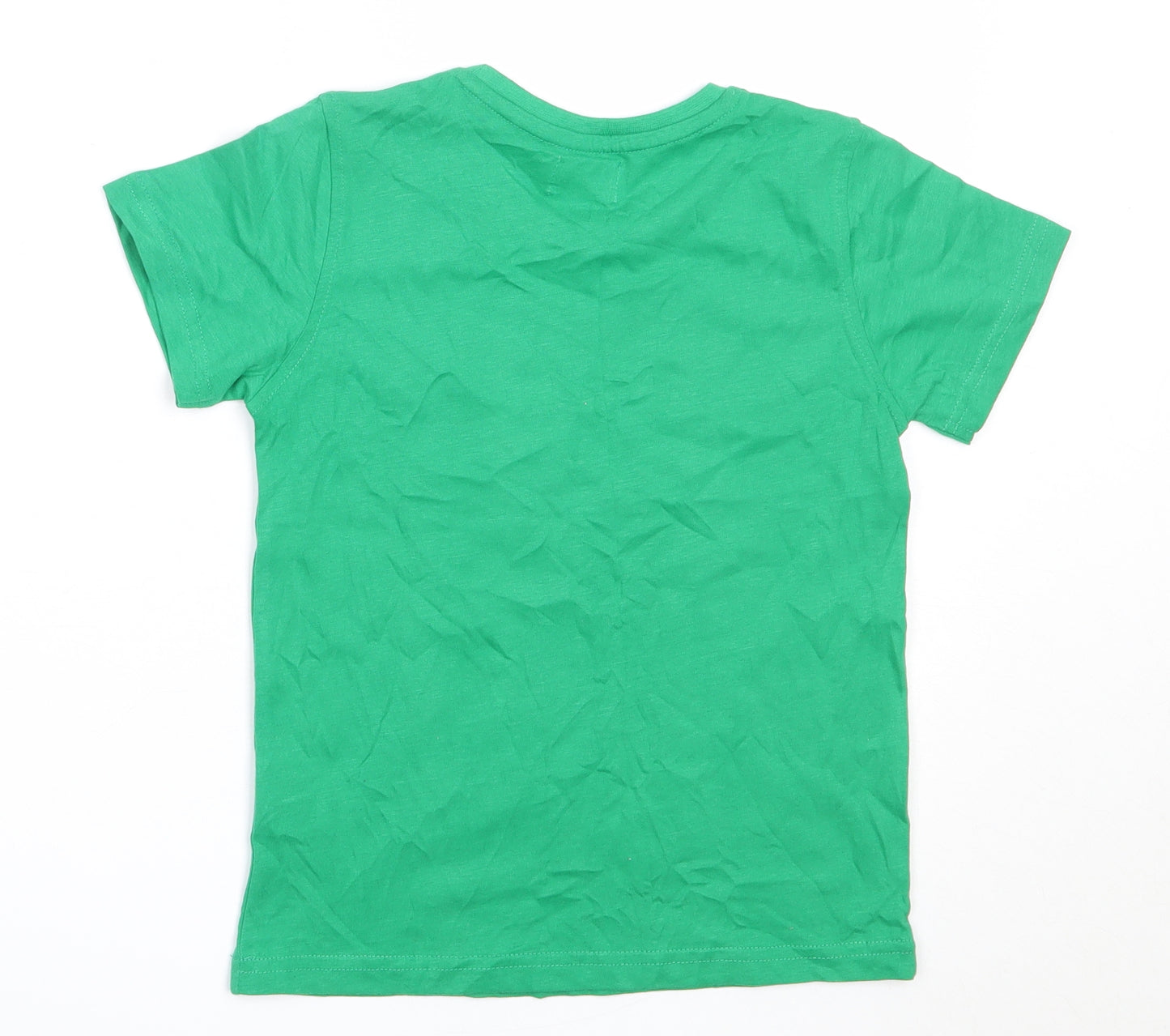 Gr8 Kids Boys Green  Cotton Basic T-Shirt Size 5-6 Years Roll Neck