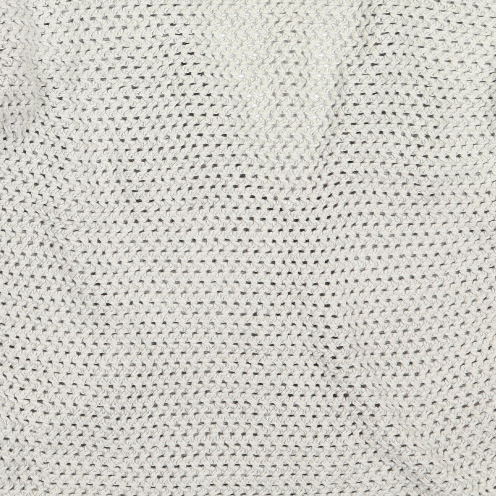 Warehouse Womens Beige V-Neck  Cotton Pullover Jumper Size 6