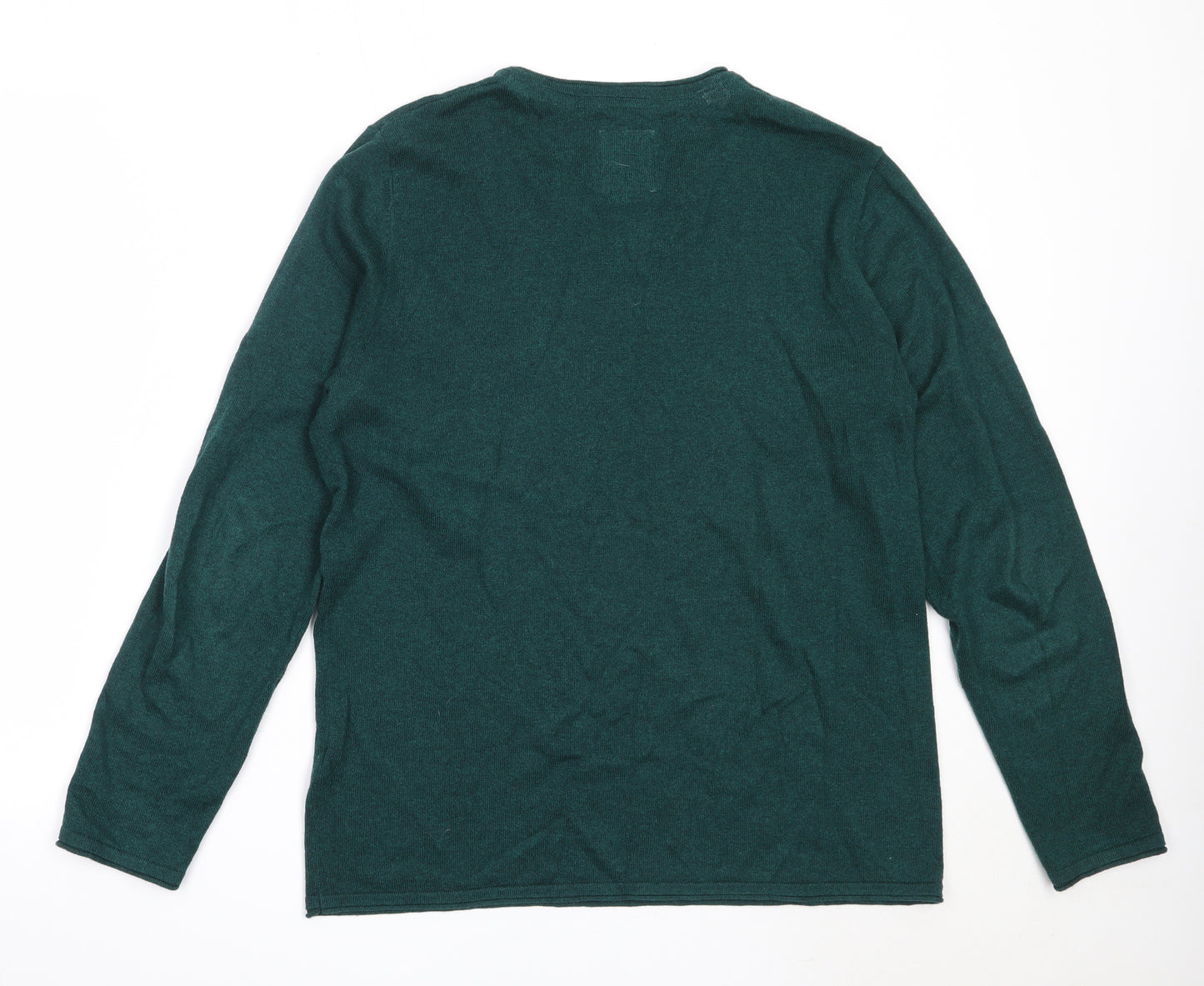 Fat Face Mens Green Round Neck  Cotton Pullover Jumper Size M