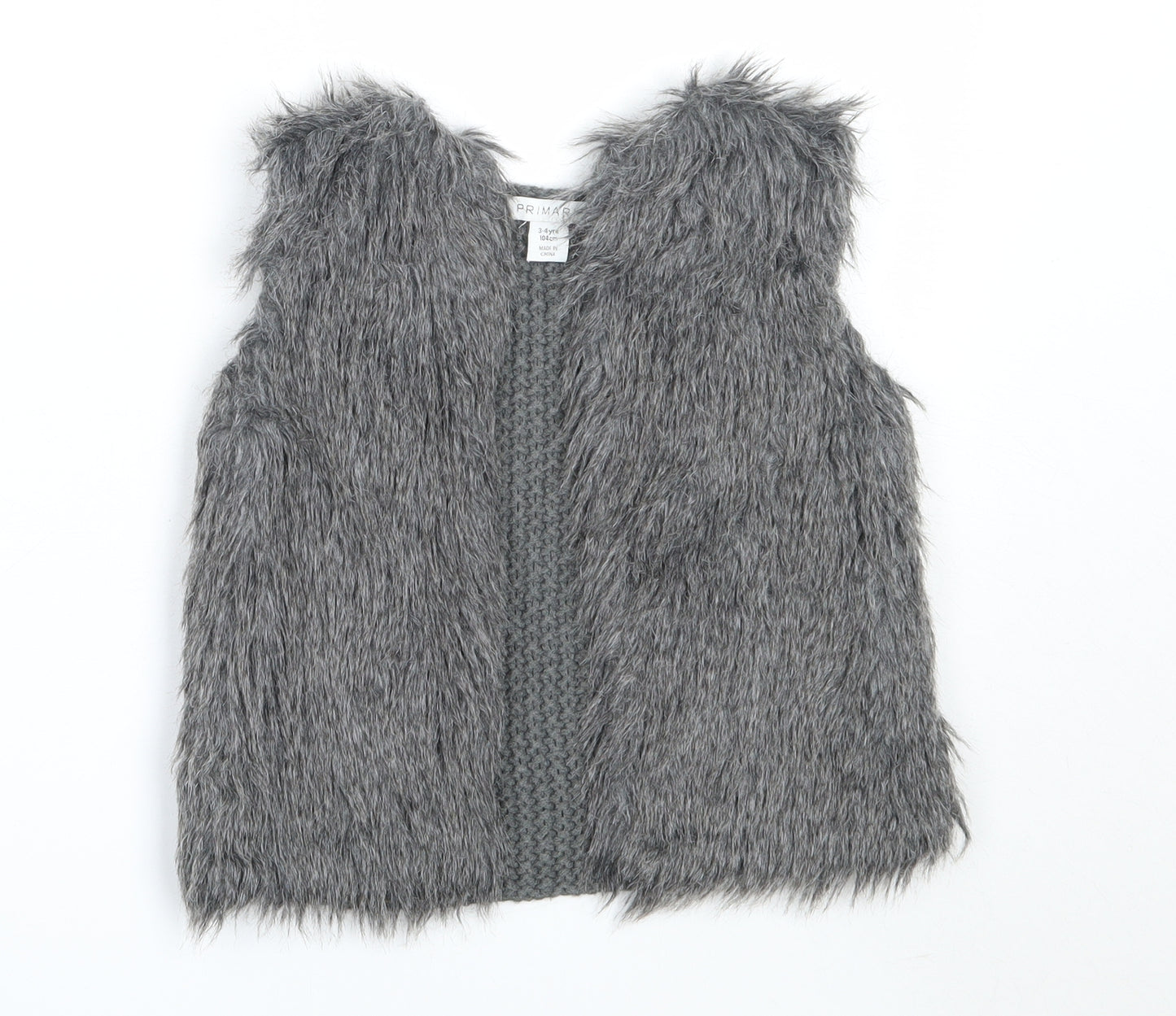 Primark Girls Grey   Gilet Coat Size 3-4 Years