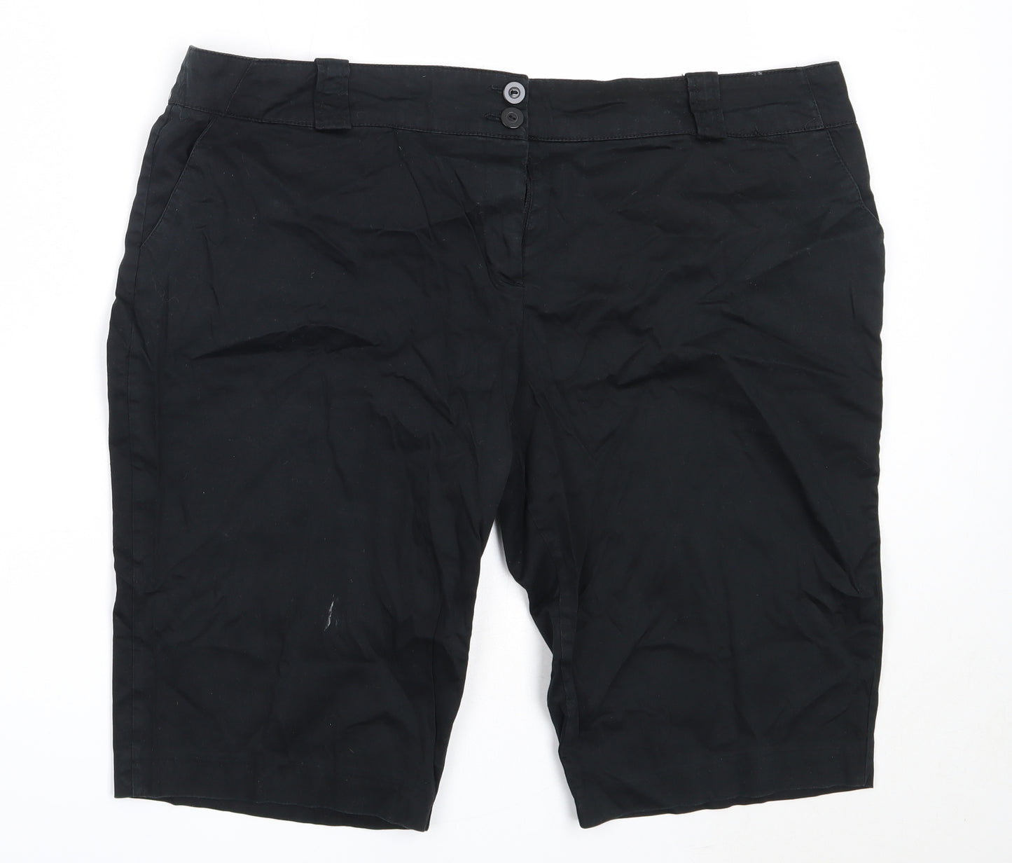 F&F Womens Black  Cotton Bermuda Shorts Size 20  Regular