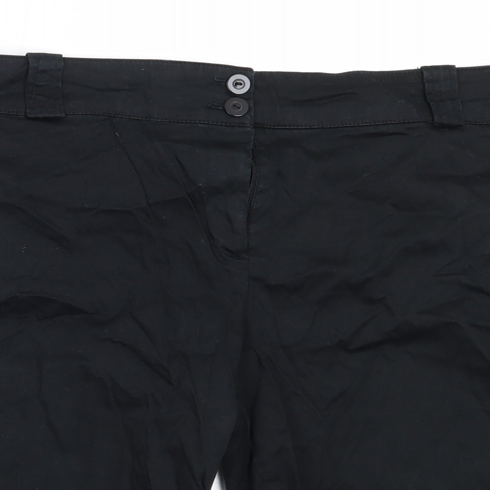 F&F Womens Black  Cotton Bermuda Shorts Size 20  Regular