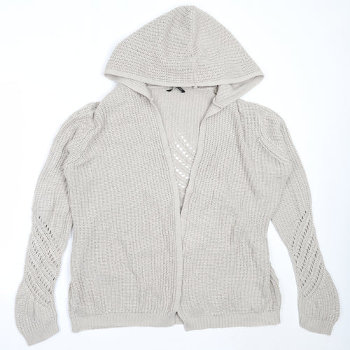 Select Womens Beige Round Neck  Acrylic Cardigan Jumper Size 16