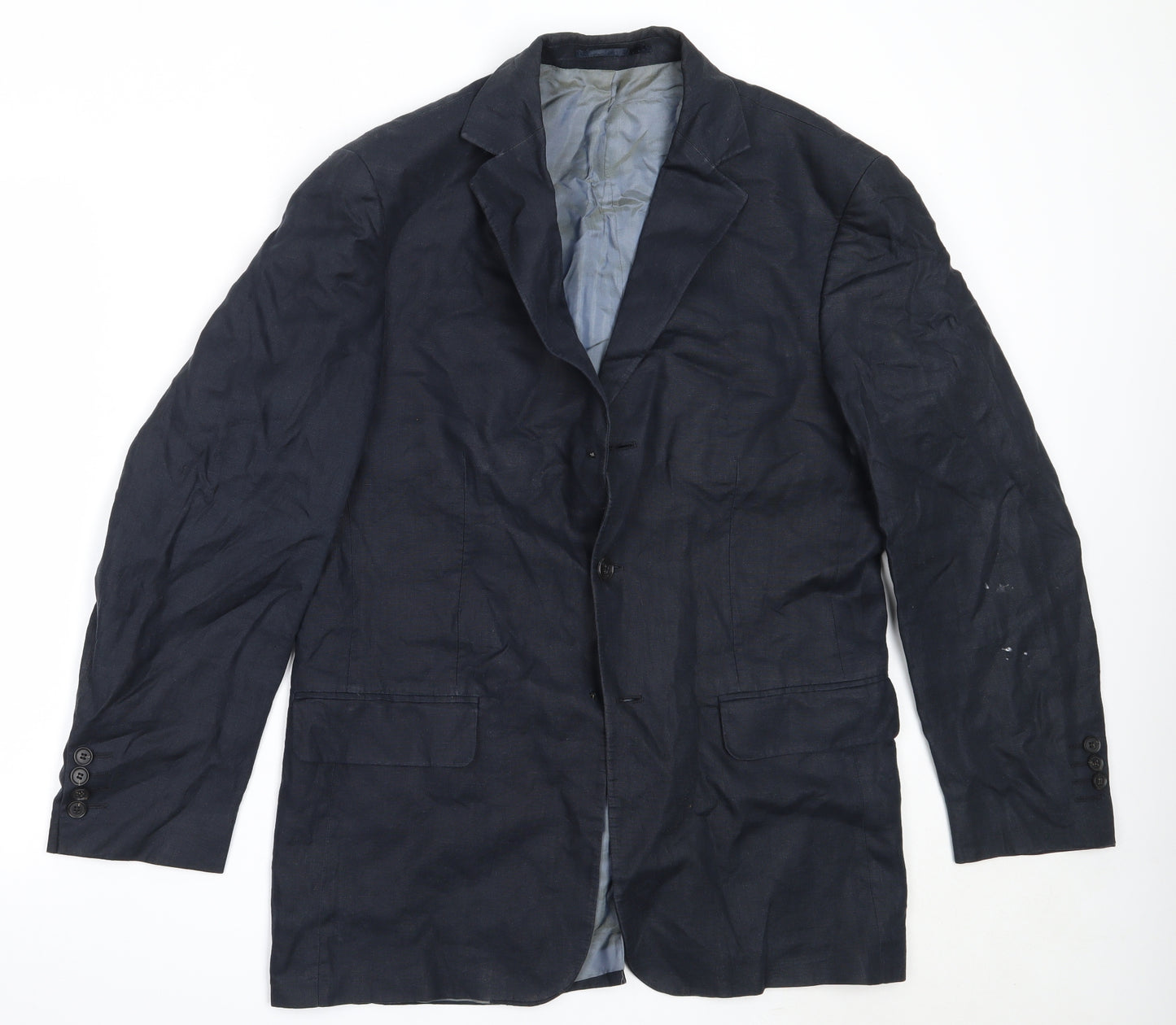 Code Mens Blue  Linen Jacket Blazer Size 40