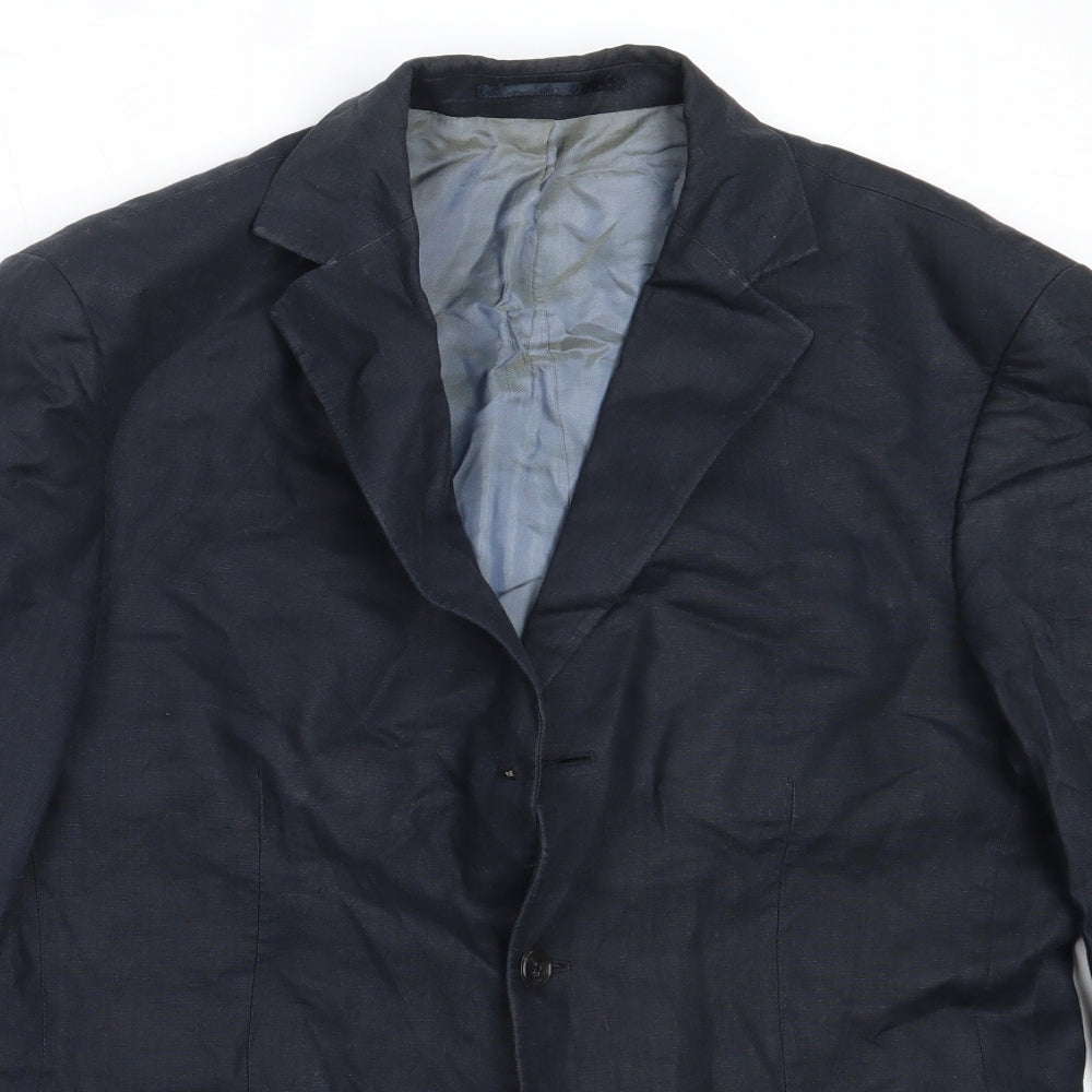 Code Mens Blue  Linen Jacket Blazer Size 40
