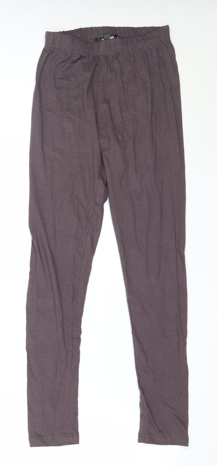 Missguided Womens Brown Solid Cotton Capri Pyjama Pants Size 8