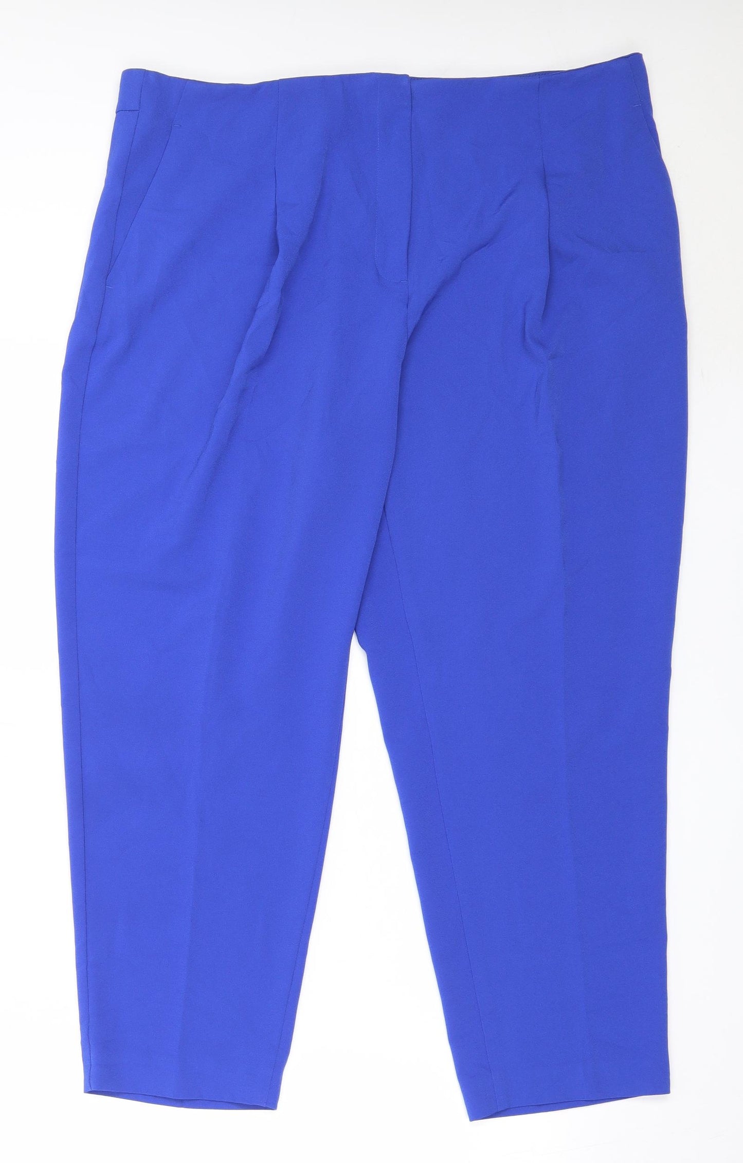 Marks and Spencer Womens Blue  Polyester Trousers  Size 18 L25.5 in Regular