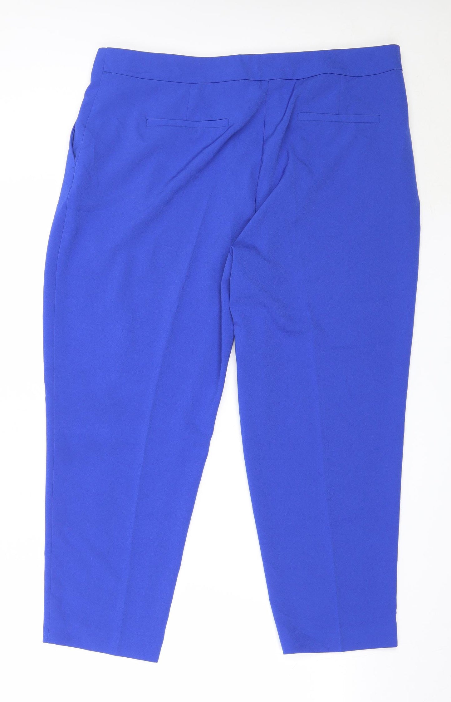 Marks and Spencer Womens Blue  Polyester Trousers  Size 18 L25.5 in Regular