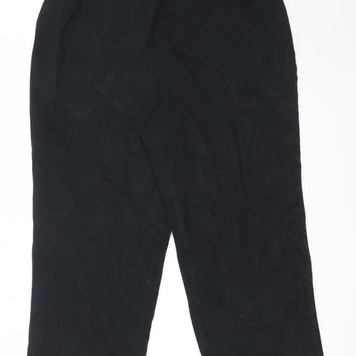 Preworn Womens Black  Cotton Cropped Trousers Size L L21 in Regular