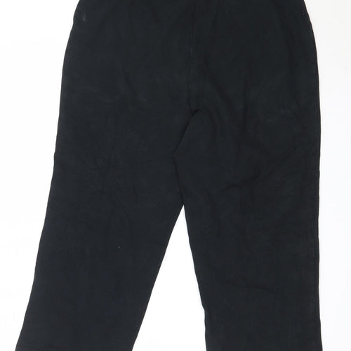 Preworn Womens Black  Cotton Cropped Trousers Size L L21 in Regular