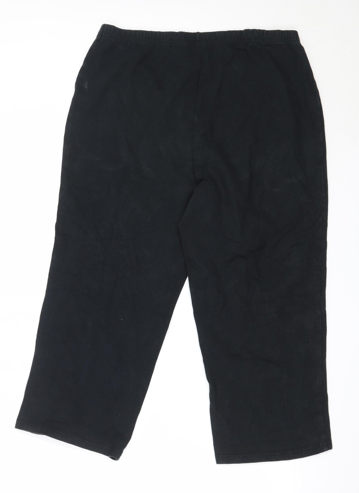 Preworn Womens Black  Cotton Cropped Trousers Size L L21 in Regular