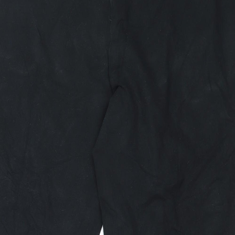 Preworn Womens Black  Cotton Cropped Trousers Size L L21 in Regular