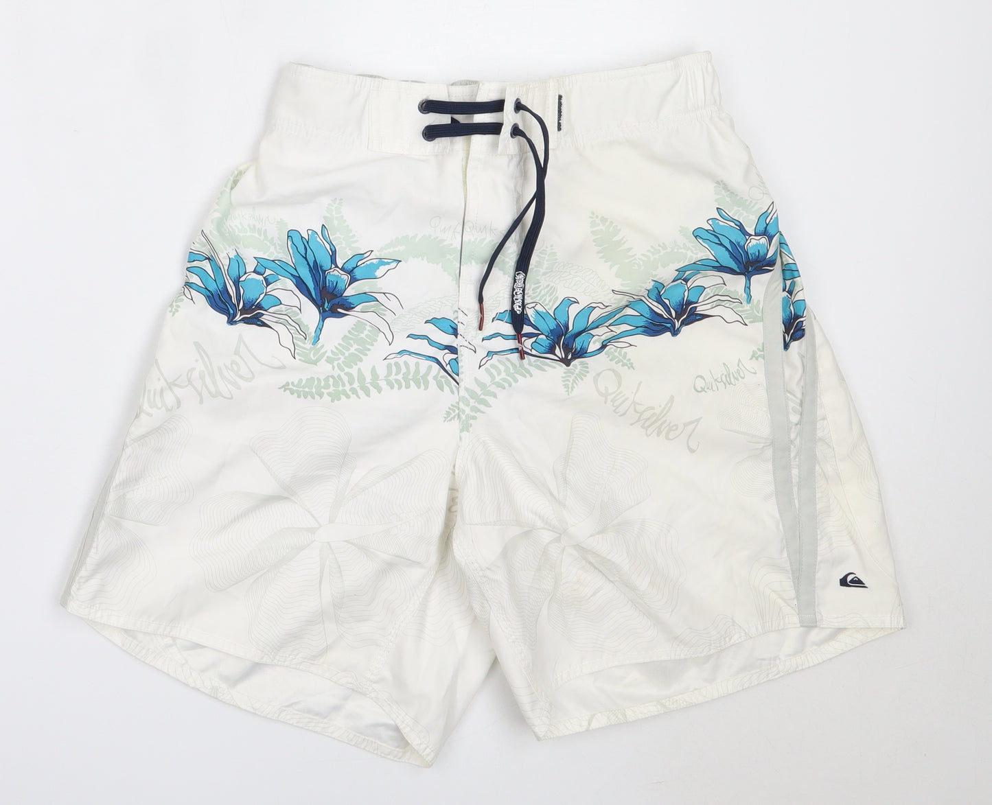 Quiksilver Mens Ivory  Polyester Bermuda Shorts Size M  Regular  - swim shorts