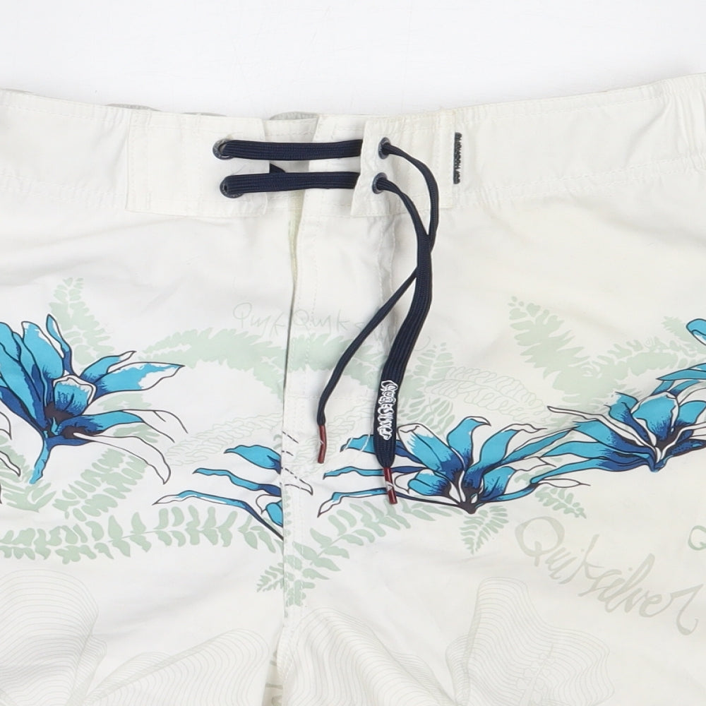 Quiksilver Mens Ivory  Polyester Bermuda Shorts Size M  Regular  - swim shorts