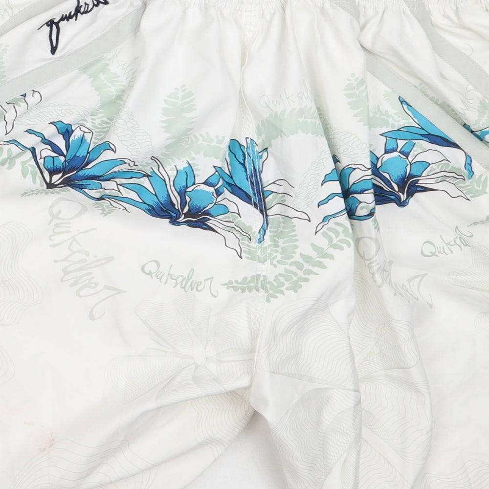 Quiksilver Mens Ivory  Polyester Bermuda Shorts Size M  Regular  - swim shorts