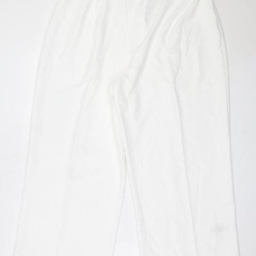 Marks and Spencer Womens White  Polyester Trousers  Size 36 in L26 in Regular