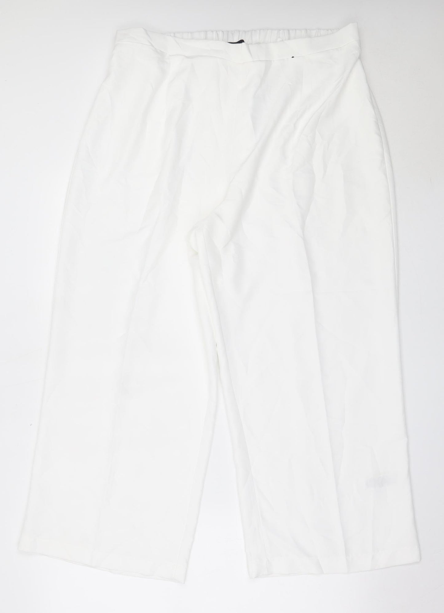 Marks and Spencer Womens White  Polyester Trousers  Size 36 in L26 in Regular