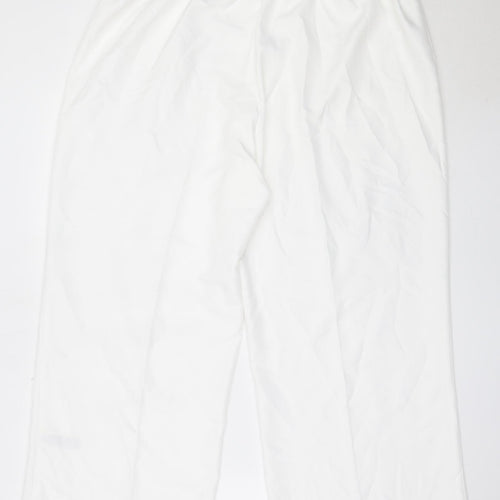 Marks and Spencer Womens White  Polyester Trousers  Size 36 in L26 in Regular