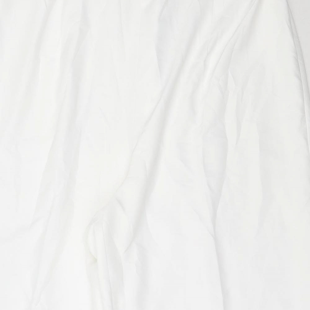 Marks and Spencer Womens White  Polyester Trousers  Size 36 in L26 in Regular