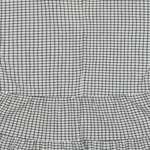 F&F Womens Multicoloured Check Polyester Basic Blouse Size 10 V-Neck