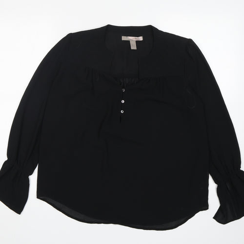 Love 21 Womens Black  Polyester Basic Blouse Size XS V-Neck