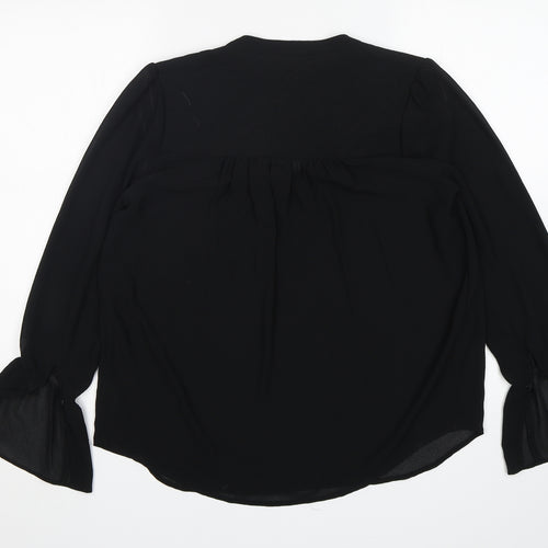 Love 21 Womens Black  Polyester Basic Blouse Size XS V-Neck