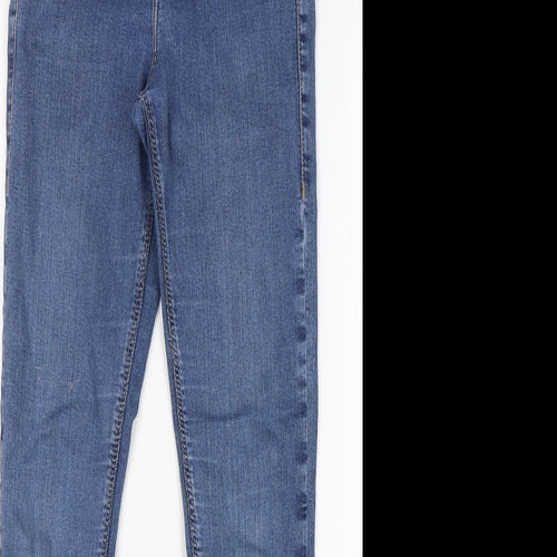 Topshop Womens Blue  Cotton Skinny Jeans Size 28 in L28 in Regular