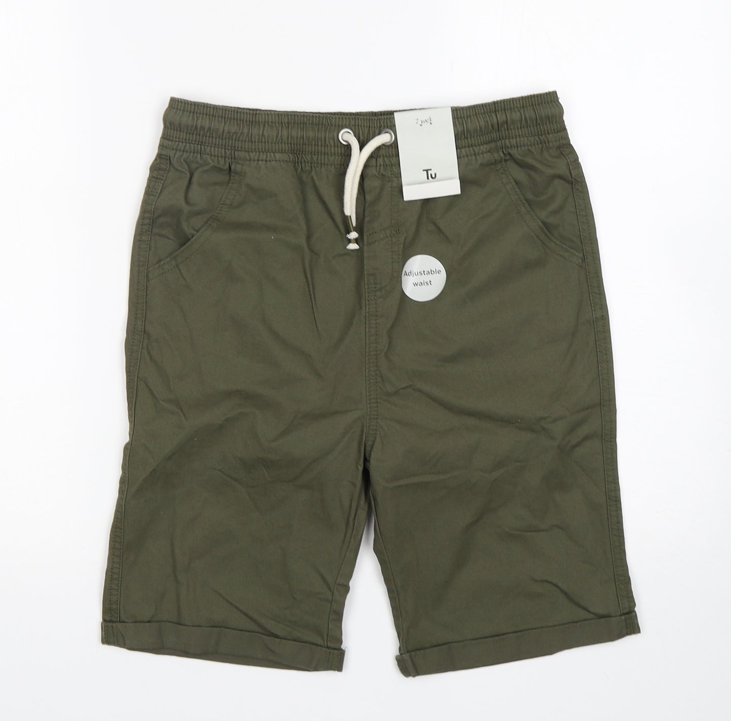 TU Boys Green  Cotton Chino Shorts Size 12 Years  Regular
