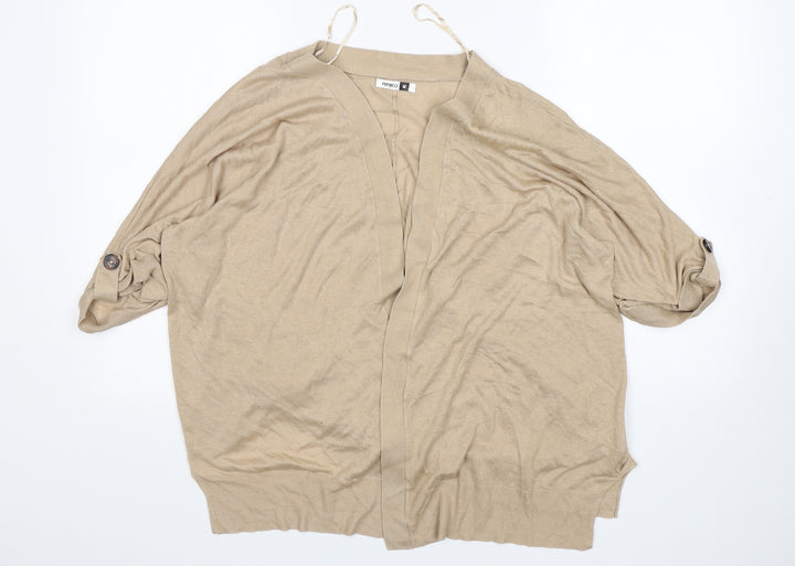 Pep&Co Womens Beige V-Neck  Viscose Cardigan Jumper Size 12