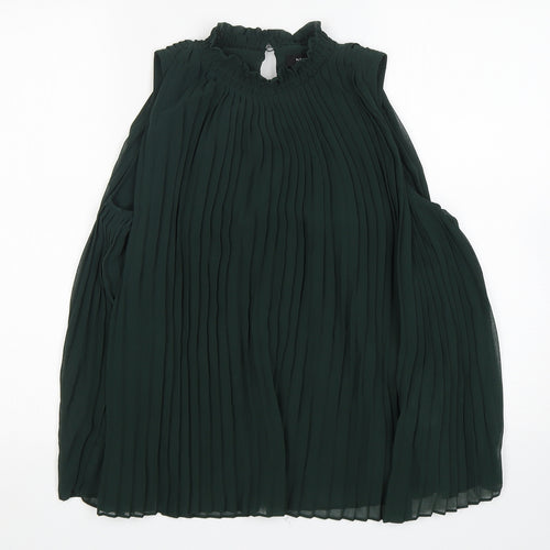 New Look Womens Green  Polyester Basic Blouse Size 10 Round Neck
