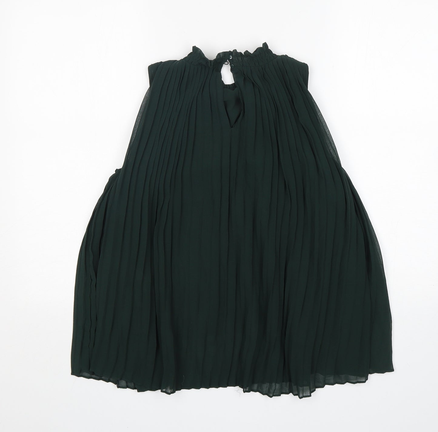 New Look Womens Green  Polyester Basic Blouse Size 10 Round Neck