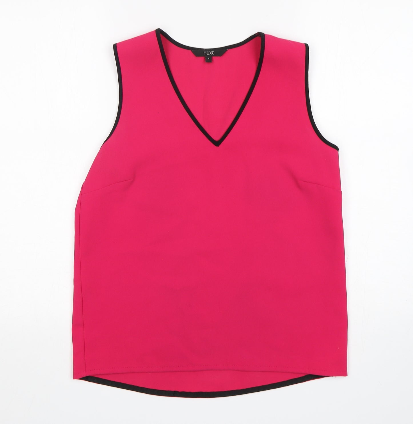 NEXT Womens Pink  Polyester Basic Blouse Size 8 V-Neck