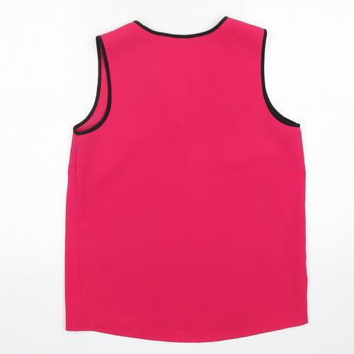 NEXT Womens Pink  Polyester Basic Blouse Size 8 V-Neck