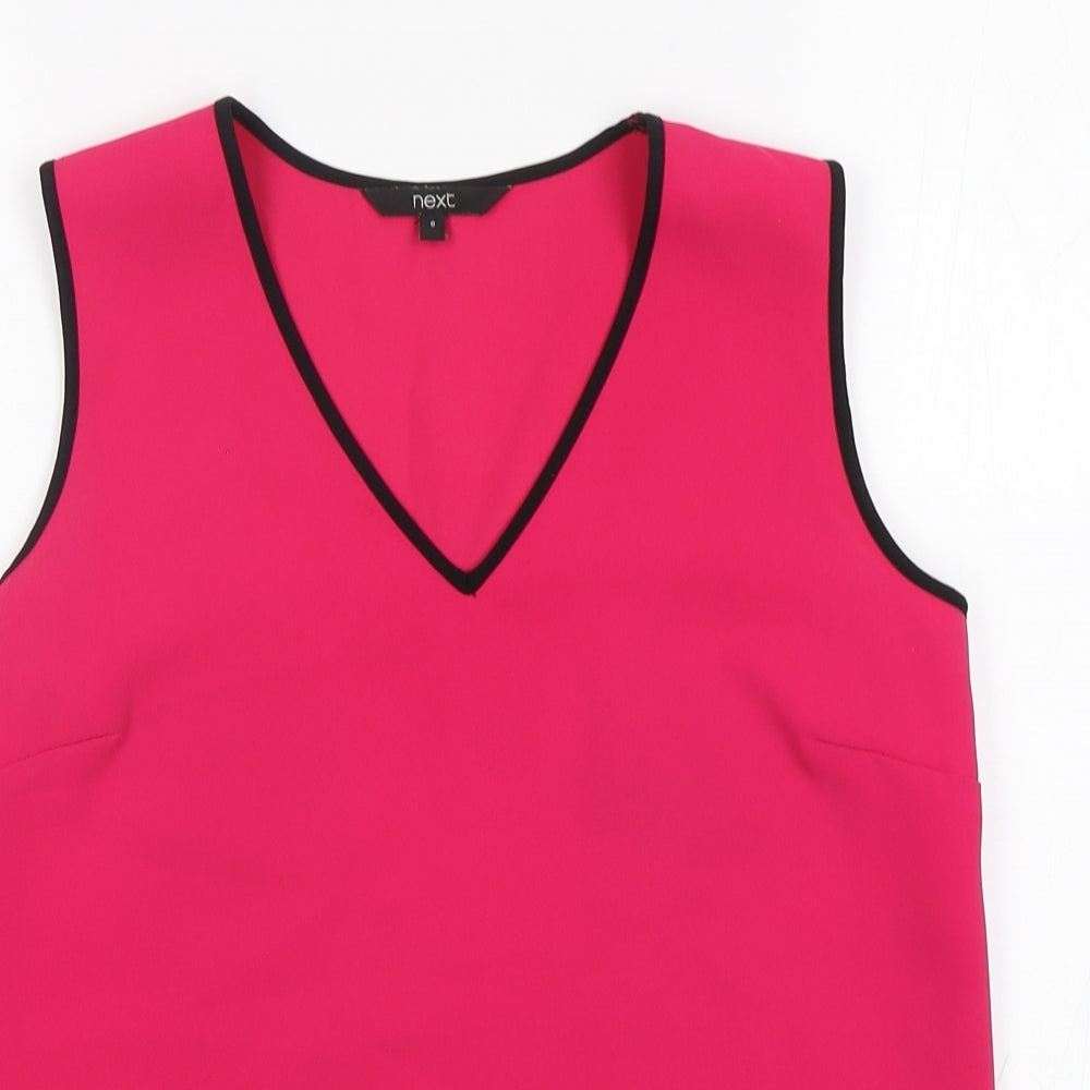 NEXT Womens Pink  Polyester Basic Blouse Size 8 V-Neck