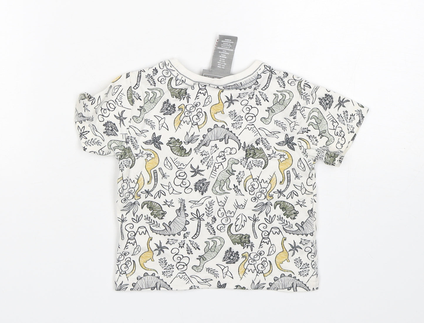 James Archer Boys Multicoloured  Cotton Basic T-Shirt Size 9-12 Months Round Neck  - Dinosaur Print
