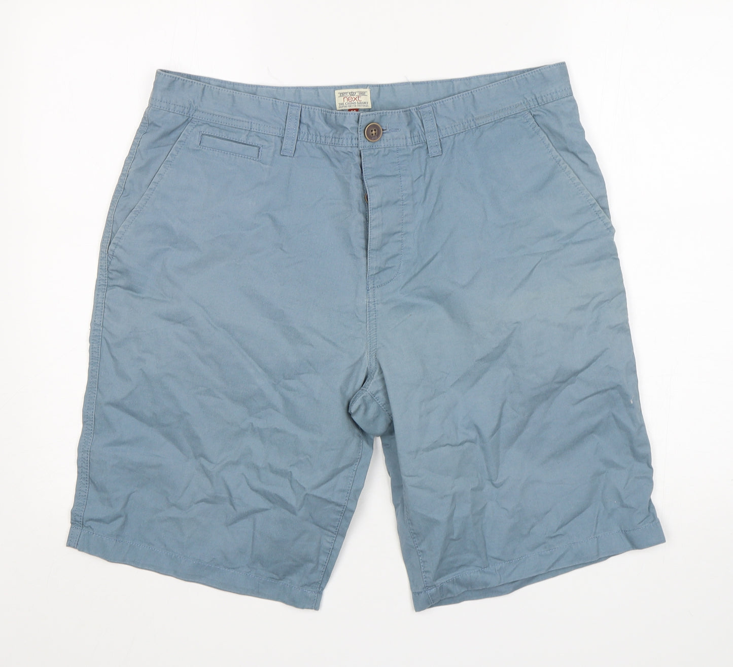 NEXT Mens Blue  Cotton Chino Shorts Size 36 L11 in Regular