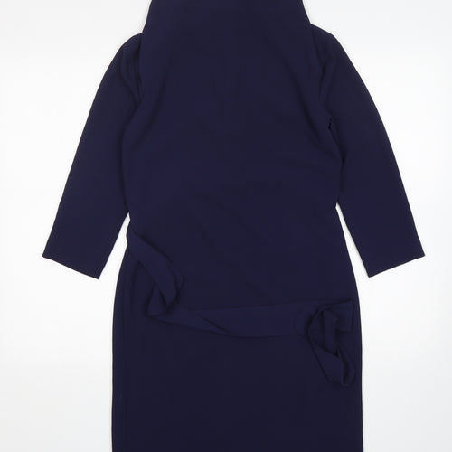 H&M Womens Blue  Polyester Shift  Size 6  Round Neck