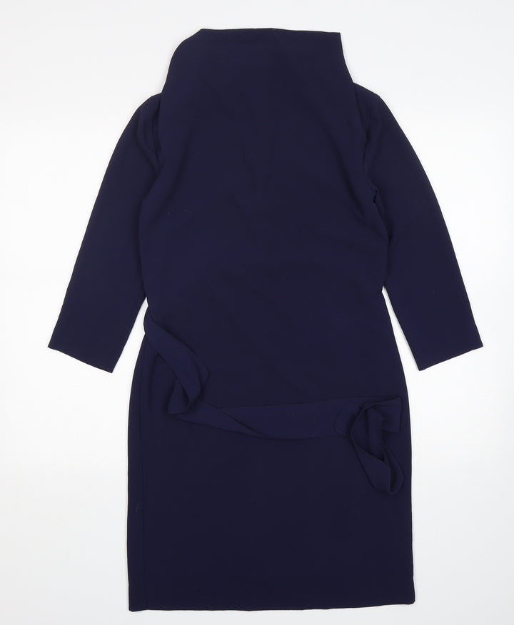 H&M Womens Blue  Polyester Shift  Size 6  Round Neck