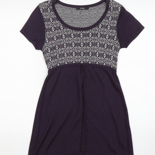 George Womens Purple Round Neck Argyle/Diamond Acrylic Pullover Jumper Size 10