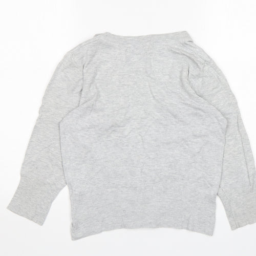 Topshop Womens Grey V-Neck  Viscose Cardigan Jumper Size 12