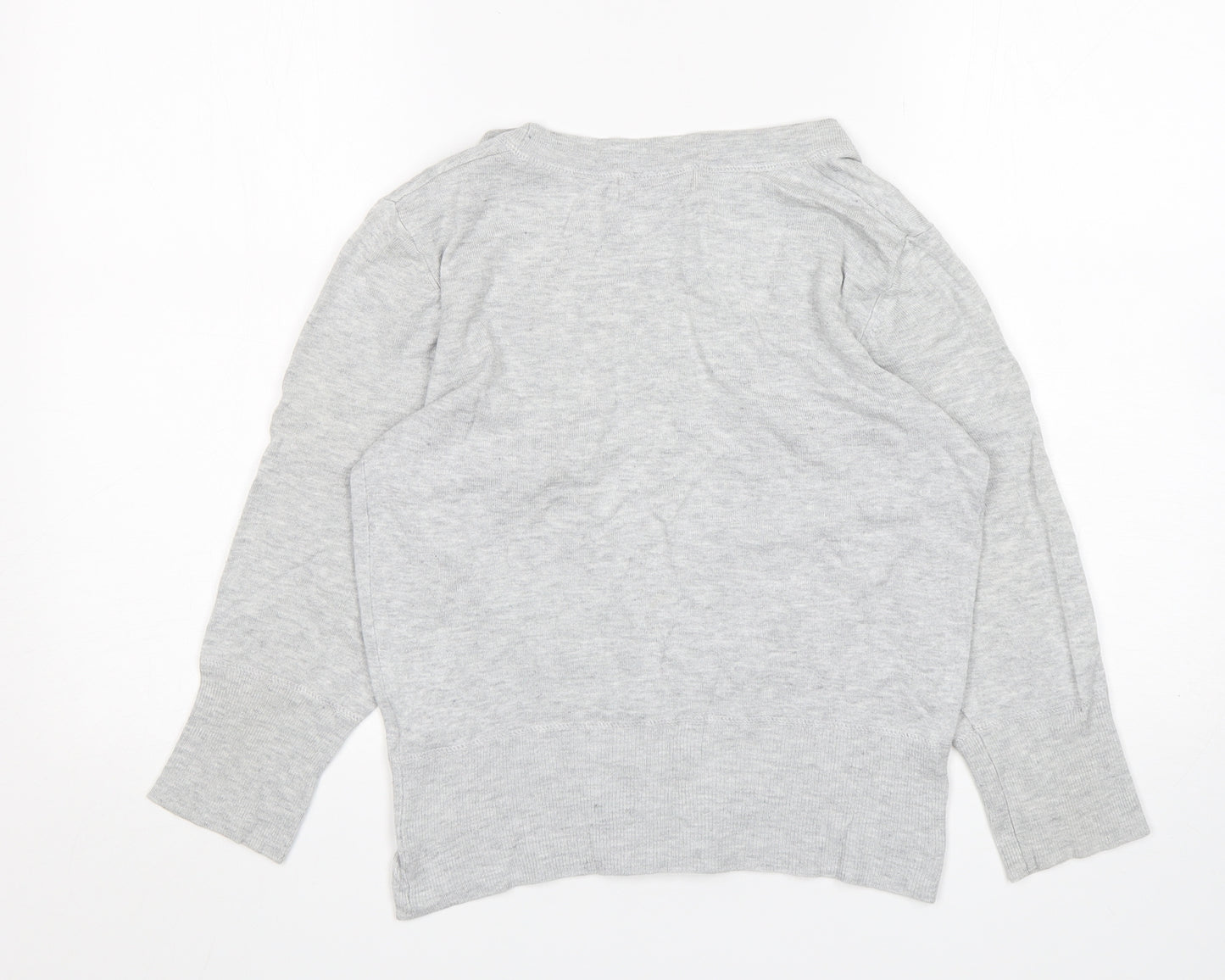 Topshop Womens Grey V-Neck  Viscose Cardigan Jumper Size 12