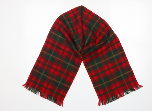 Preworn Mens Multicoloured Plaid Acrylic Scarf  Size Regular