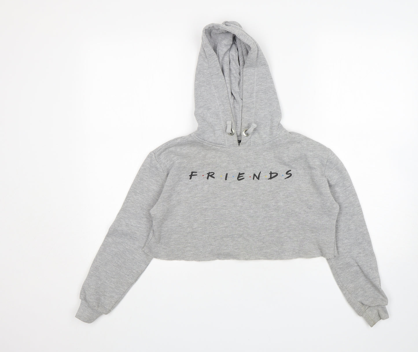 New Look Girls Grey  Cotton Pullover Hoodie Size 9 Years   - Friends