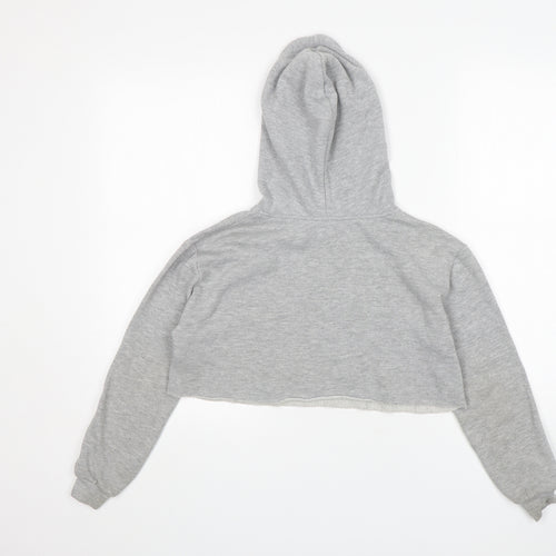 New Look Girls Grey  Cotton Pullover Hoodie Size 9 Years   - Friends