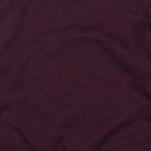 Easy Mens Purple Round Neck  Polyester Pullover Jumper Size L