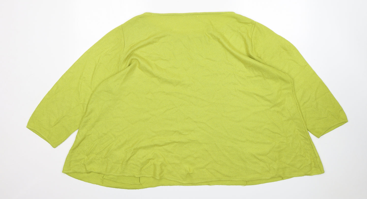 TU Womens Green Round Neck  Acrylic Pullover Jumper Size 20