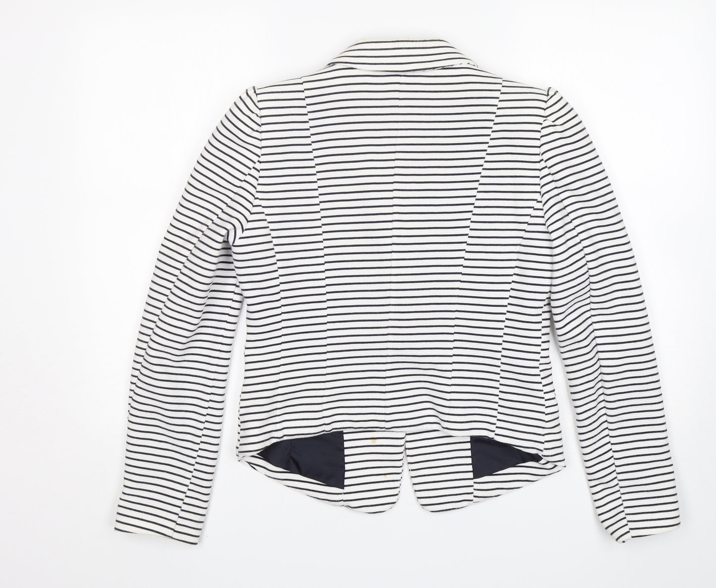 H&M Womens Multicoloured Striped Cotton Jacket Blazer Size 12