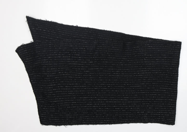 Preworn Womens Black Striped   Shawl/Wrap