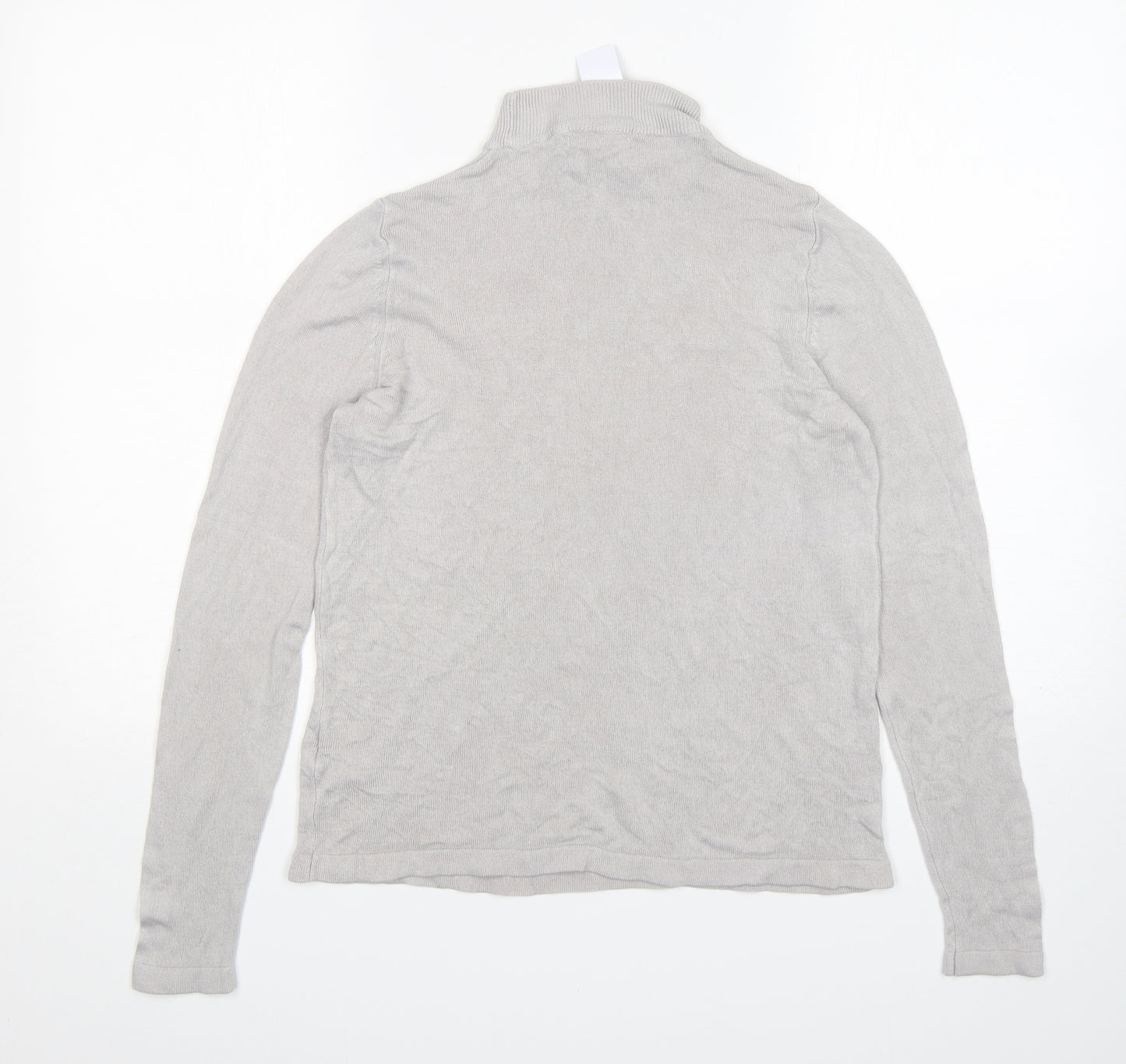 M&S Womens Grey Mock Neck  Acrylic Pullover Jumper Size 10