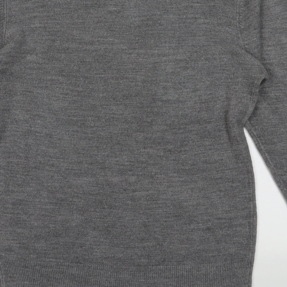 Peacocks Mens Grey  Acrylic Pullover Sweatshirt Size S